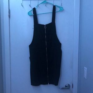 A black zip up dress